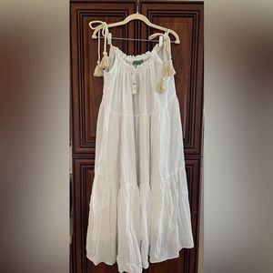 Tiered rope-tie sundress/ cover-up